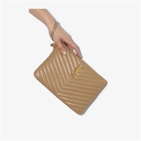 ysl beige clutch.